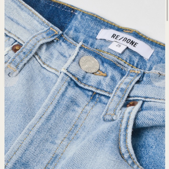 RE/DONE 70’s High Rise Stove Pipe Jeans Crops Raw Edge in Light 14 - Picture 3 of 11